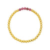 LJ 5 Pink Tourmaline Gold Filled Bead Bracelet