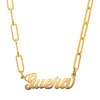 LJ Hand Cut Name Link Chain Necklace