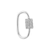 14k White Gold Carabiner with Diamonds