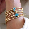 LJ Gold Filled Bead Bracelet with Evil Eye