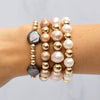 Gold Bead & Mega Pinkish Freshwater Pearls Bracelet