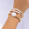 Gold Filled 5mm Bead Bracelet - 6 Freshwater Pearls