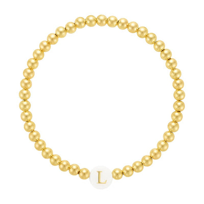 Bead Bracelet Initial LeahJessica Jewelry
