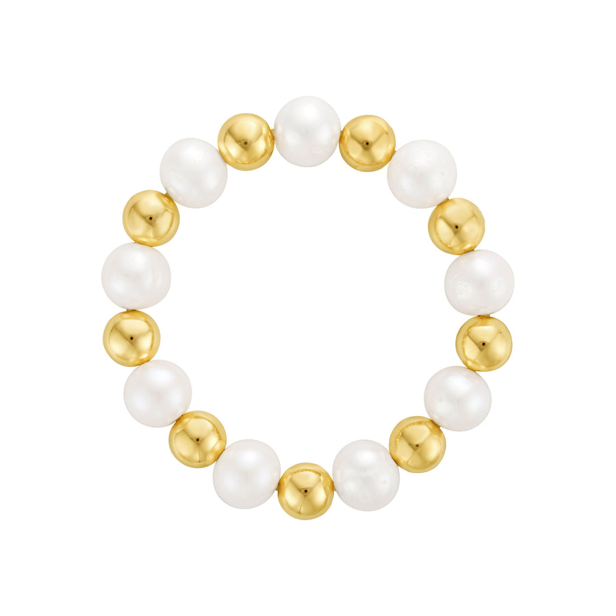 Gold & Freshwater Pearl Bead Bracelet | LeahJessica Jewelry