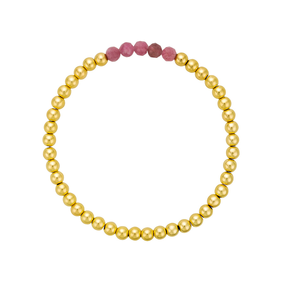 Pink Tourmaline Gold Filled Bead Bracelet | LeahJessica Jewelry
