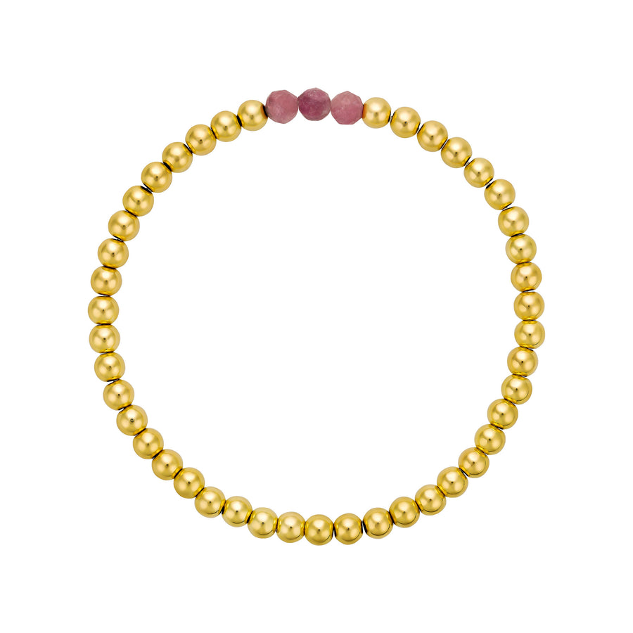 Bead Bracelet - 3 Pink Tourmaline | LeahJessica Jewelry