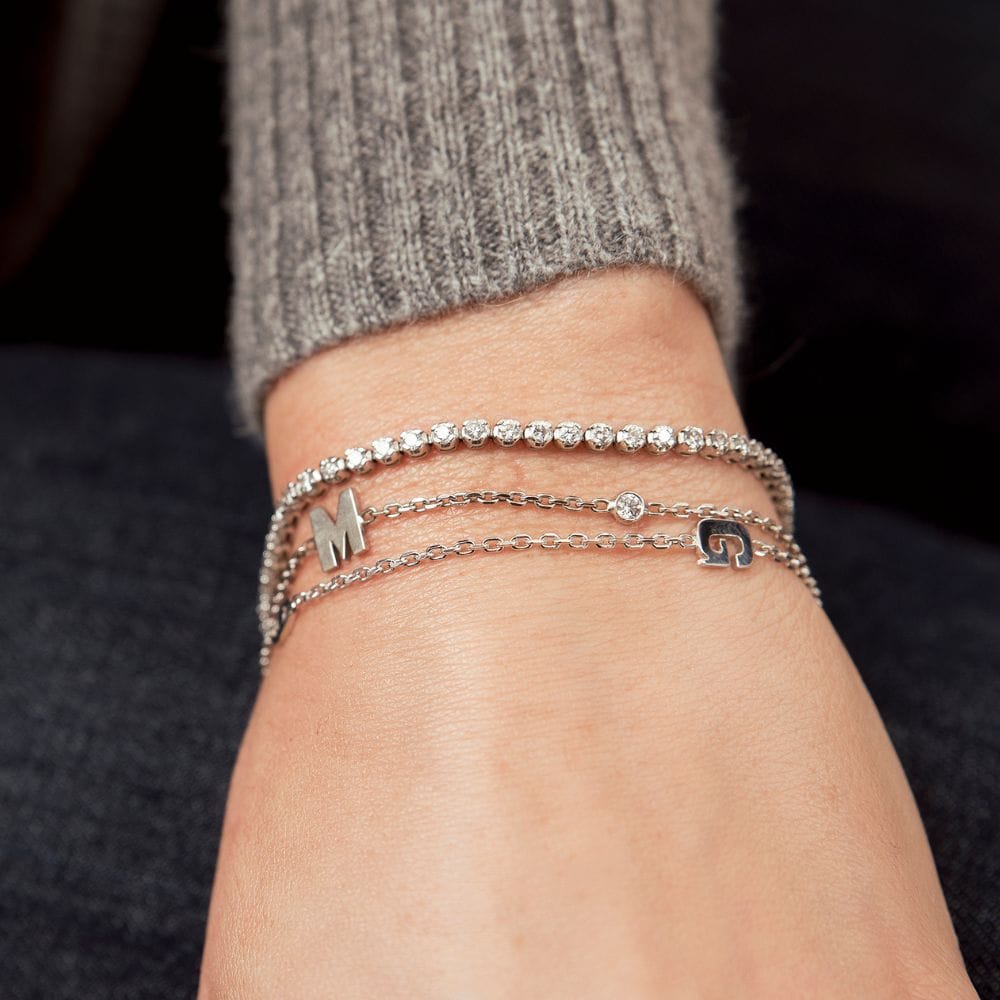 Letter & Diamond Bracelet