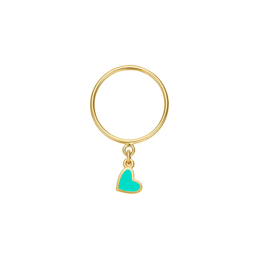 Enamel Dangle Corazon Ring