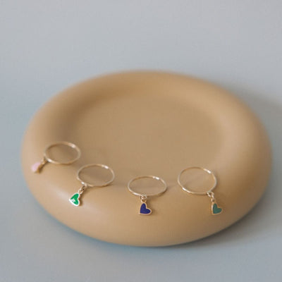 Enamel Dangle Corazon Ring Leahjessica Jewelry