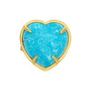 Turquoise Large Corazon Ring | Bezel-Set Diamond