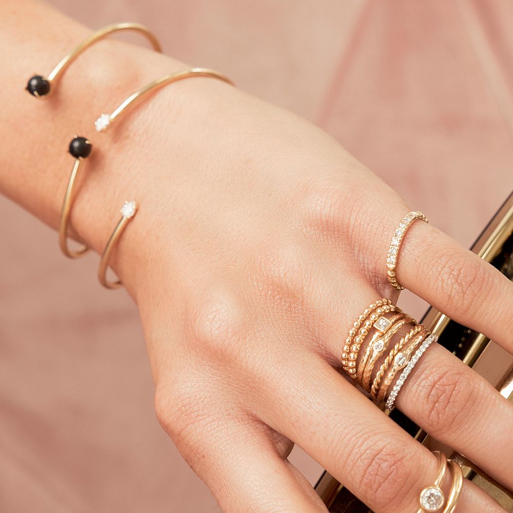 Bangle With Oval Diamonds | LeahJessica Jewelry