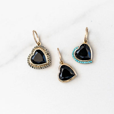 Black Onyx & Turquoise Heart Charm | LeahJessica Jewelry