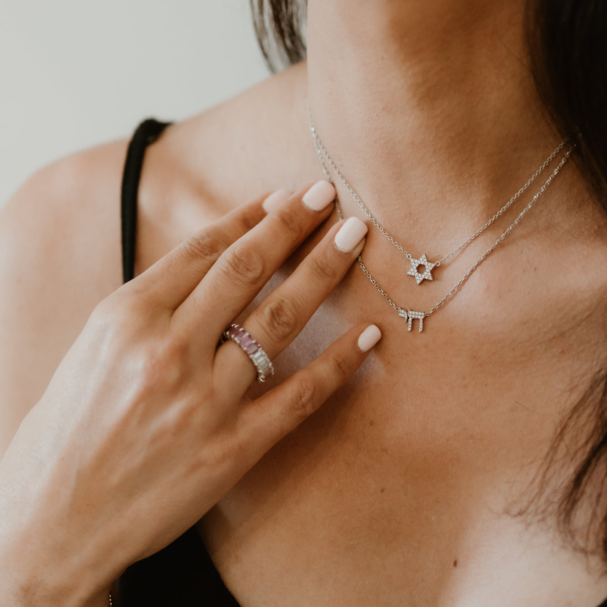 Diamond Chai Necklace | LeahJessica Jewelry