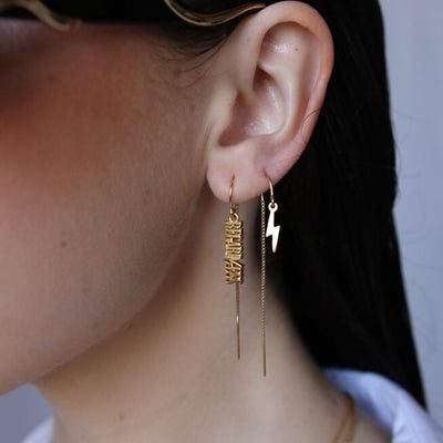 x Regardless Lightening Bolt Threader Earring