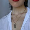 X Regardless Rectangle Tag Necklace