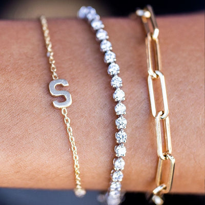 Letter & Diamond Bracelet