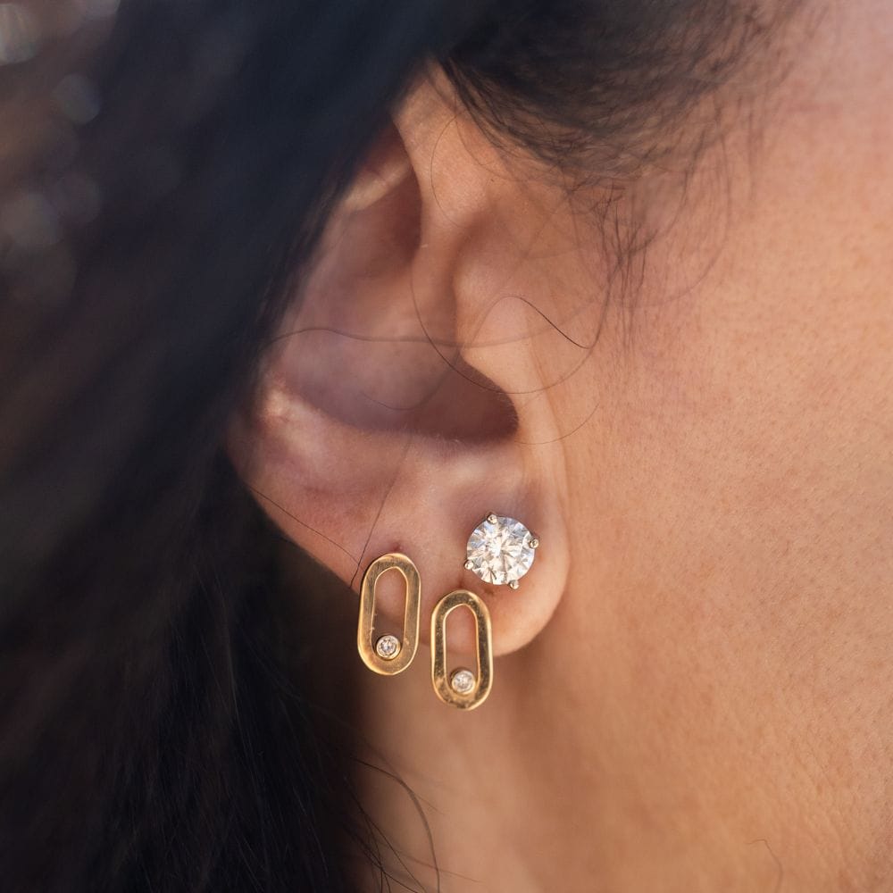 Link Diamond Earrings| LeahJessica Jewelry