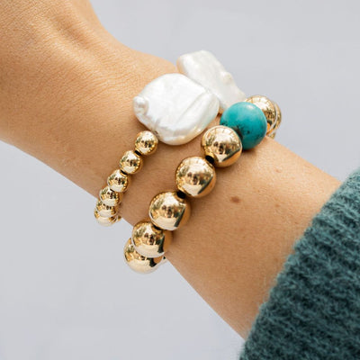 Mega Square Pearl Bead Bracelet