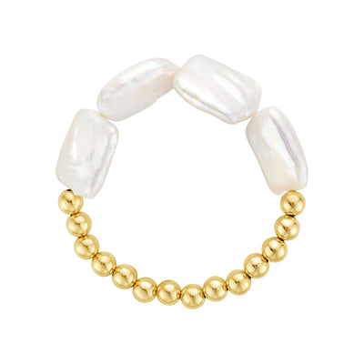 LJ Mega Square Pearl Bead Bracelet