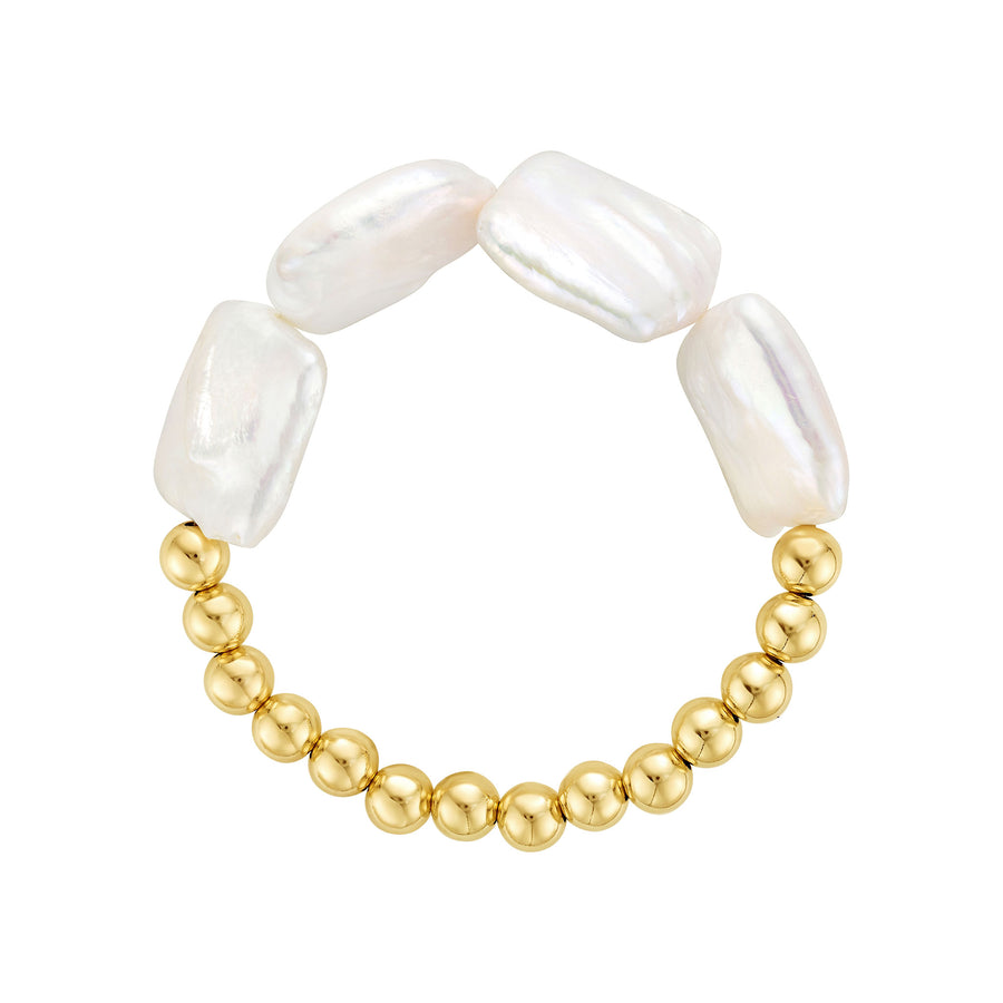 Mega Square Pearl Bead Bracelet