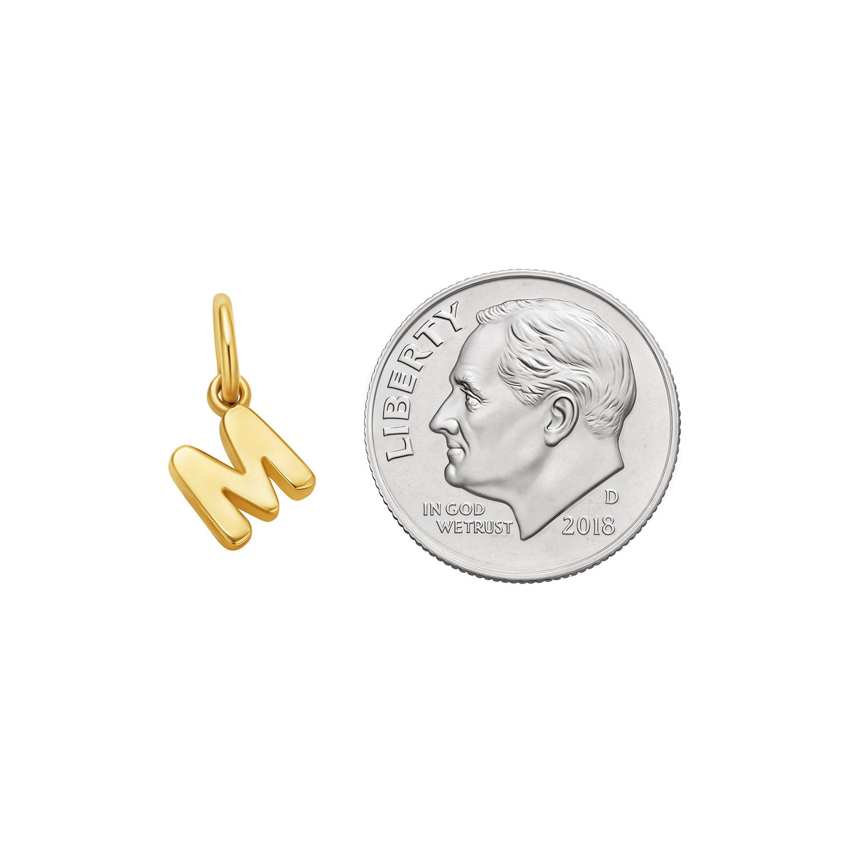 14k Mini Letter Charm