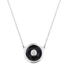 LJ Enamel Circle with Diamond Necklace