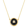 LJ Enamel Circle with Diamond Necklace