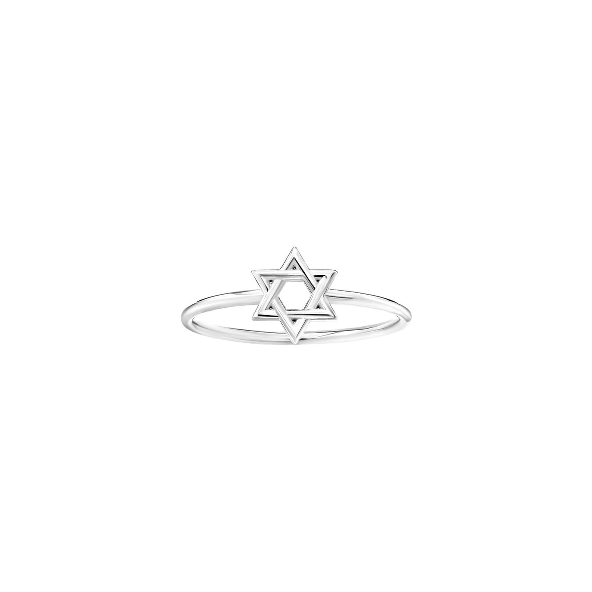 Mini Magen David Ring - 14k White Gold