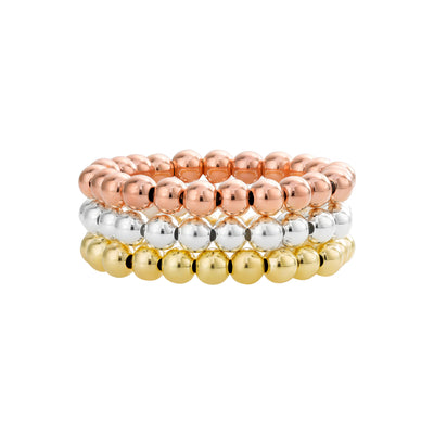 Three-Tone Bead Ring Stack -3mm | LeahJessica Jewelry