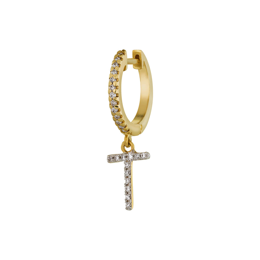 Sara Cross Huggie Gold Diamond | LeahJessica Jewelry