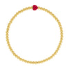 LJ 3mm Gold Filled Bead Bracelet with Red Howlite Heart
