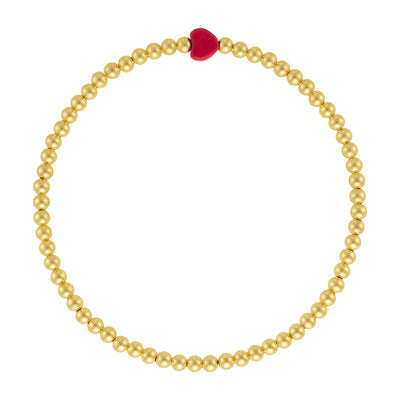 Bead Bracelet - Red Howlite Heart | LeahJessica Jewelry