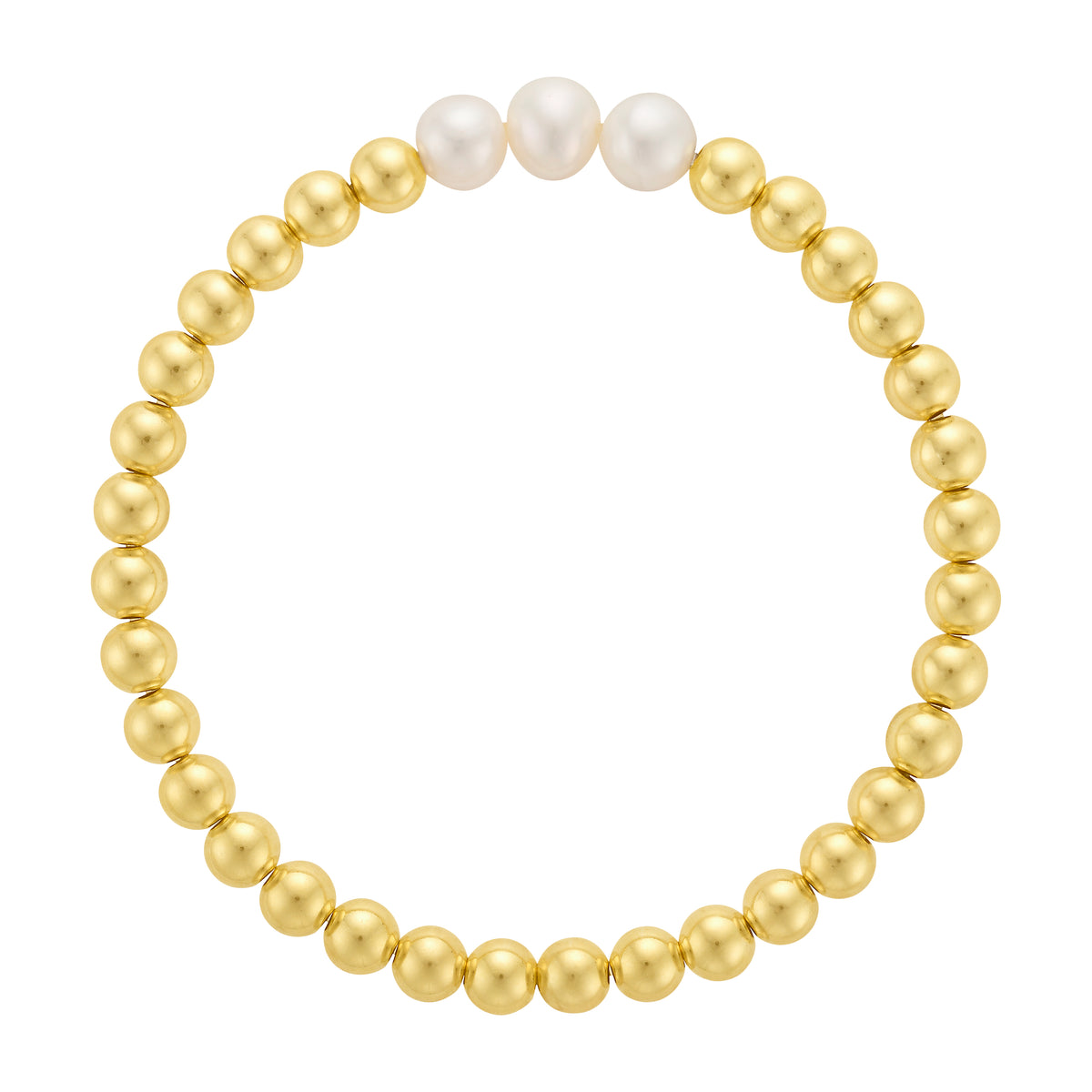 Bead Bracelet with 3 Freshwater Pearls | LeahJessica Jewelry