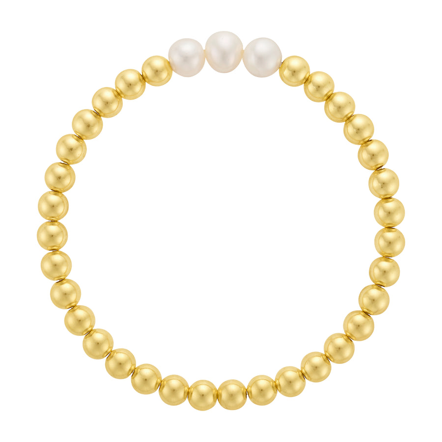 Bead Bracelet with 3 Freshwater Pearls | LeahJessica Jewelry