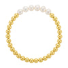 Gold Filled 5mm Bead Bracelet - 6 Freshwater Pearls