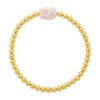 LJ 4mm Gold Filled Bead Bracelet with Square Freshwater Pearl