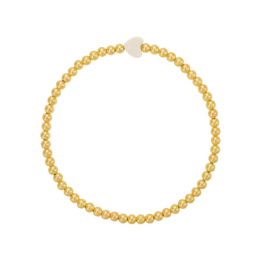 LJ Gold Filled Bead Bracelet with Heart