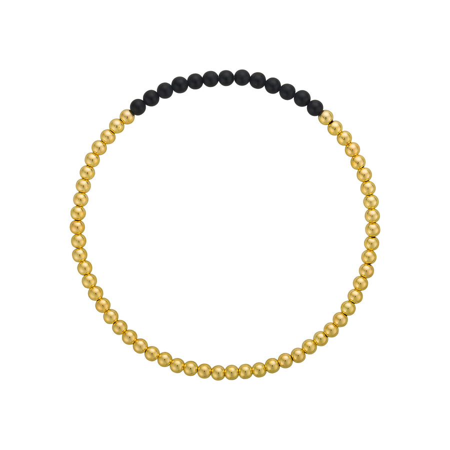 Black Onyx & Gold Bead Bracelet | LeahJessica Jewelry