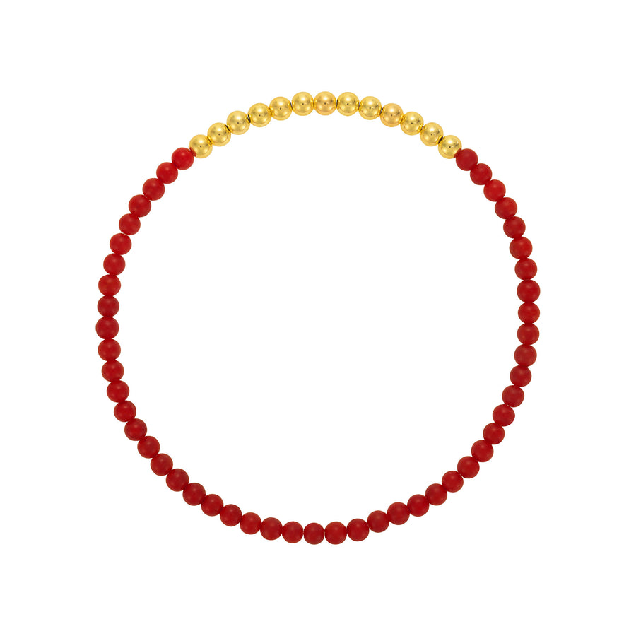 Red Coral & Gold Bead Bracelet | LeahJessica Jewelry