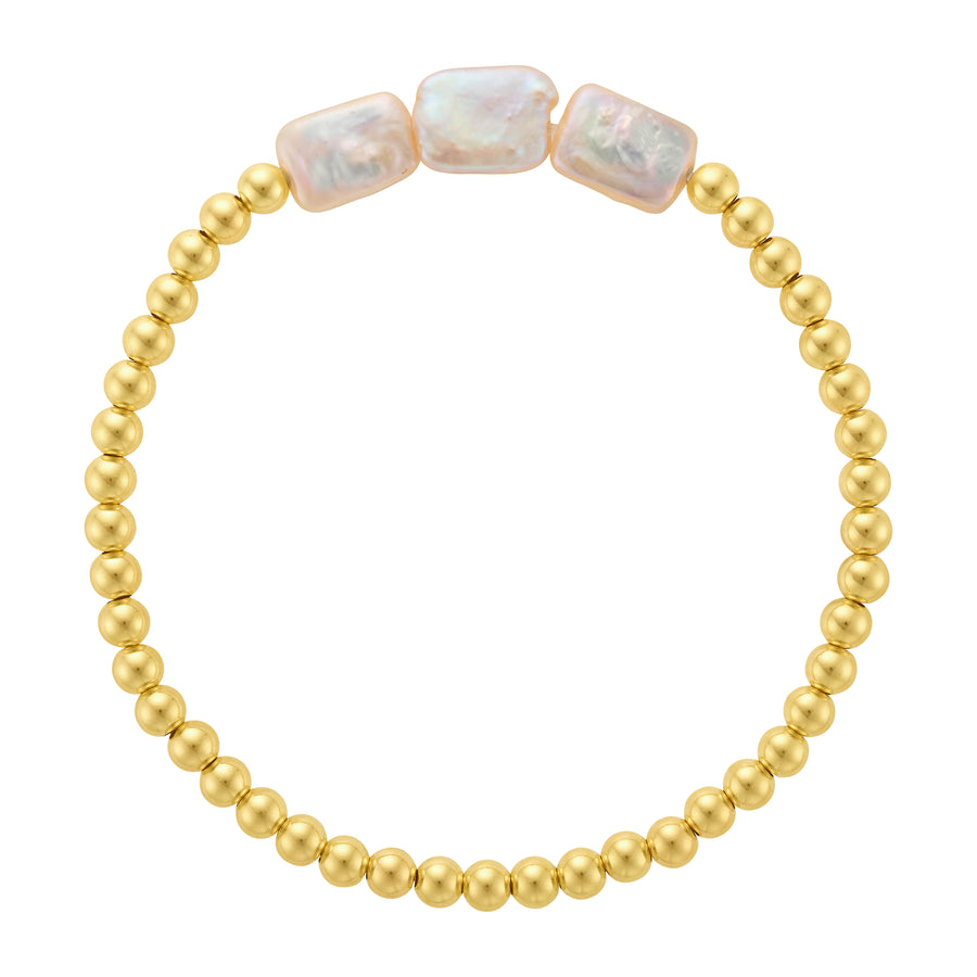 Bead Bracelet - 3 Square Freshwater Pearls | LeahJessica Jewelry