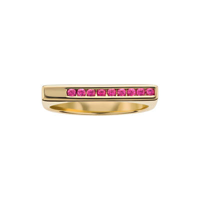 LeahJessica Linear Stack With Pink Sapphires Ring