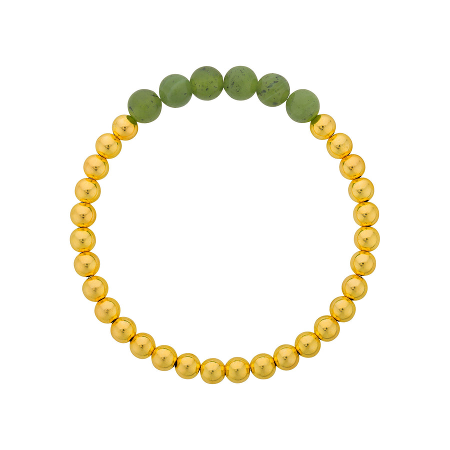 Gold and Jade Bead Bracelet | LeahJessica Jewelry 