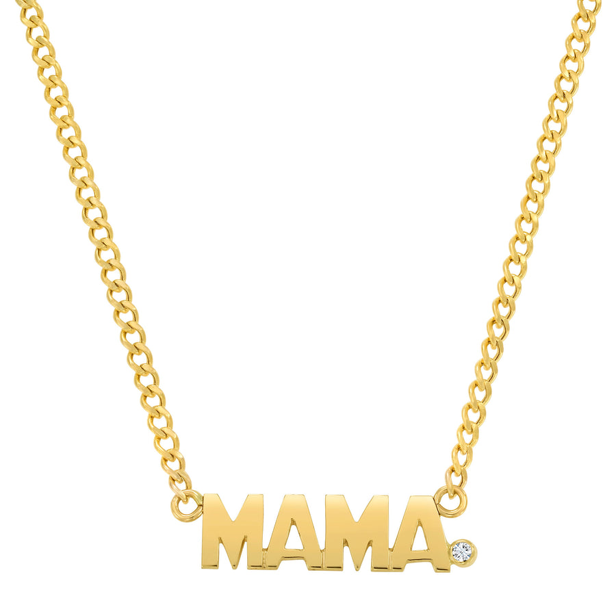 Hand Cut MAMA Necklace With Diamond | LeahJessica Jewelry