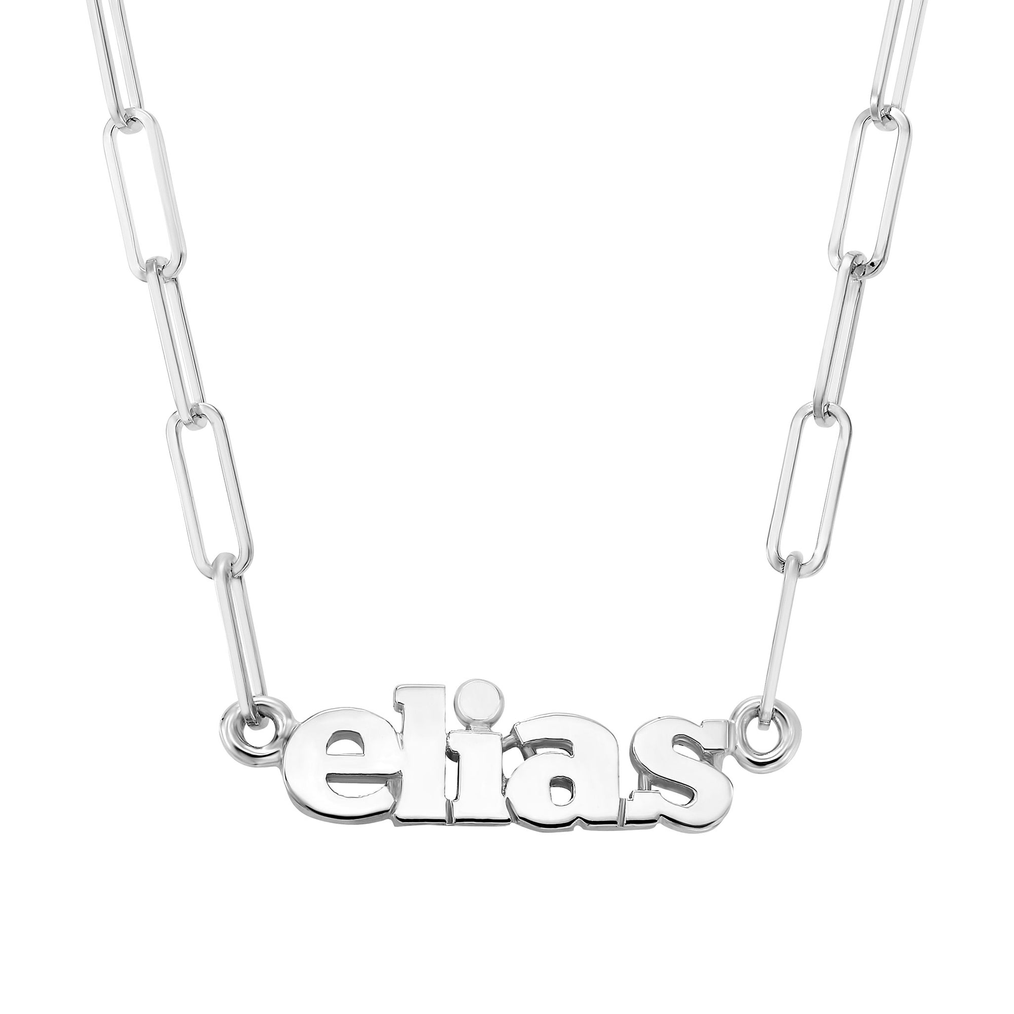 Chain Link Necklace with Names - Sterling Silver Necklace