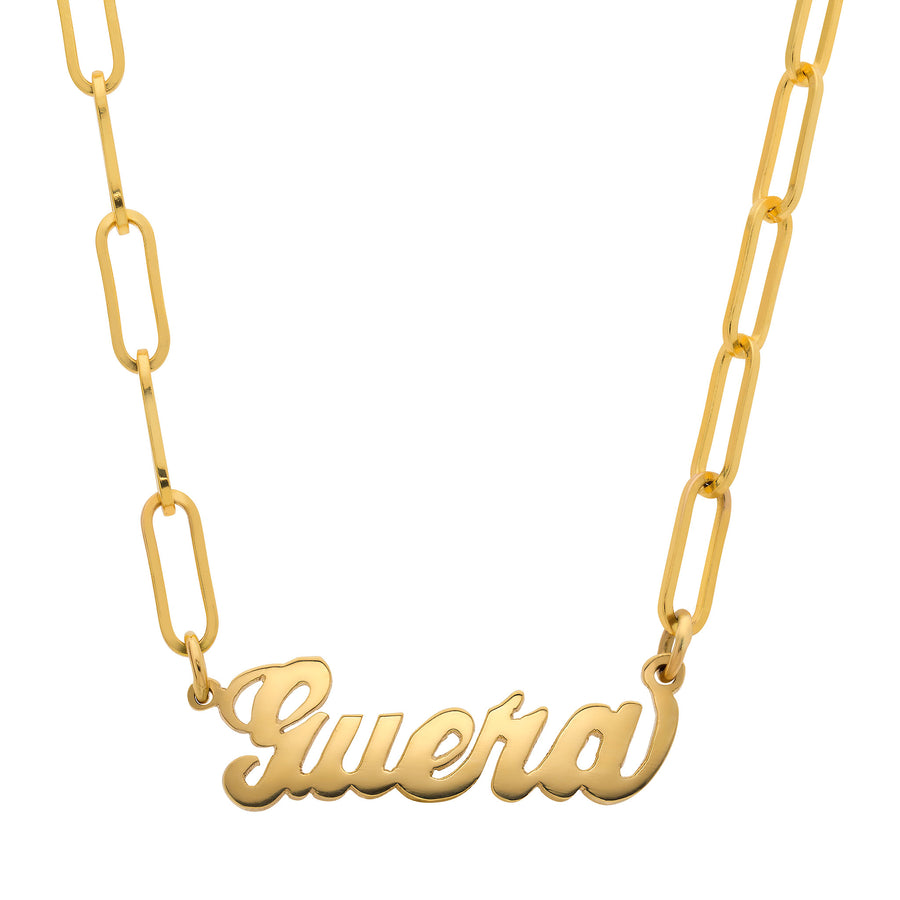 Hand Cut Name Link Chain Necklace | LeahJessica Jewelry