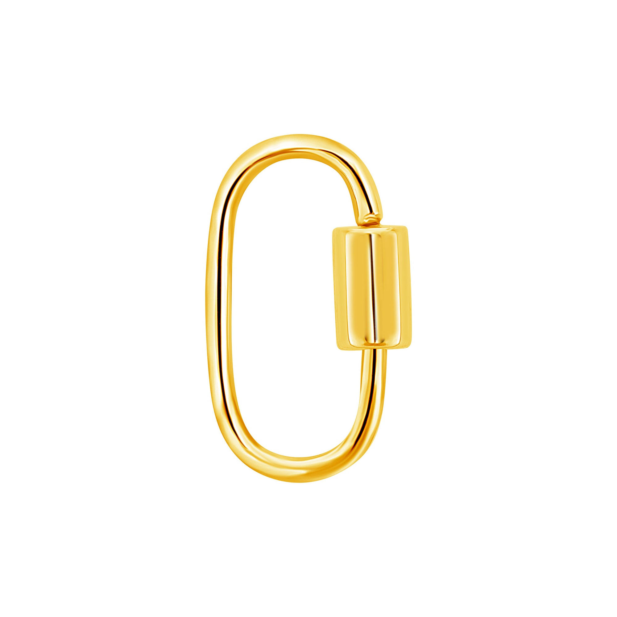 14k Soild Yellow Gold Carabiner Lock,14k Gold Carabiner Jewelry, Plain  Solid Gold Carabiner Lock, Oval Gold Carabiner Necklace,all Size, 