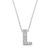 LJ Diamond Letter Charm Necklace