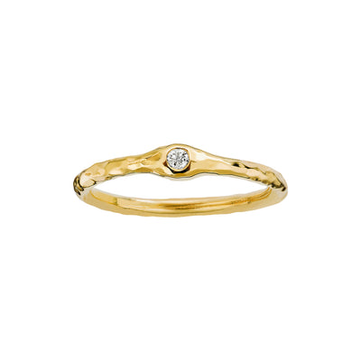 LJ Diamond Hammered Stackable Ring