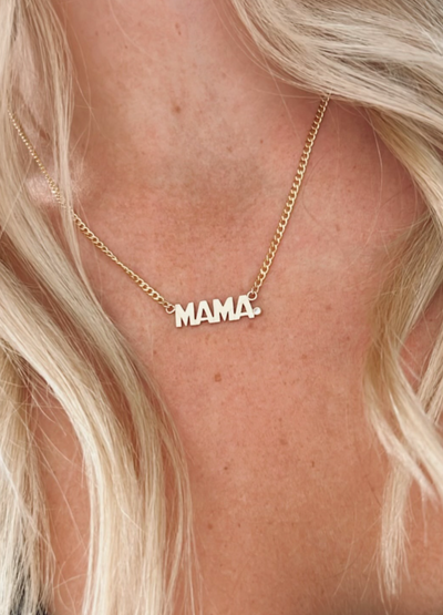LJ Hand Cut MAMA Necklace with Diamond