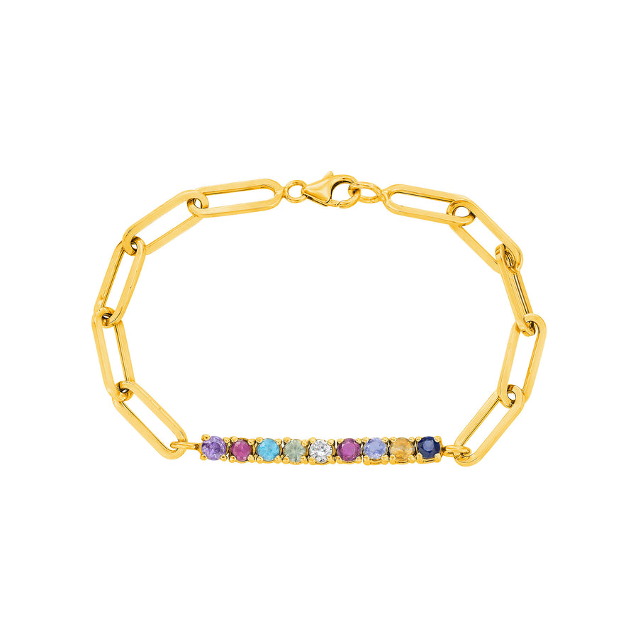 Link & Gemstone Bracelet| LeahJessica Jewelry